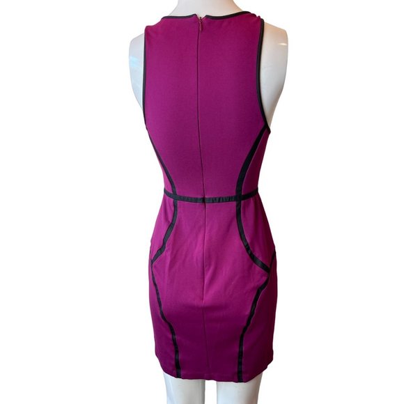 Cusp By Neiman Marcus Womens Colorblock Scuba Sheath Outline Dress Purple SZ XS - Picture 2 of 7